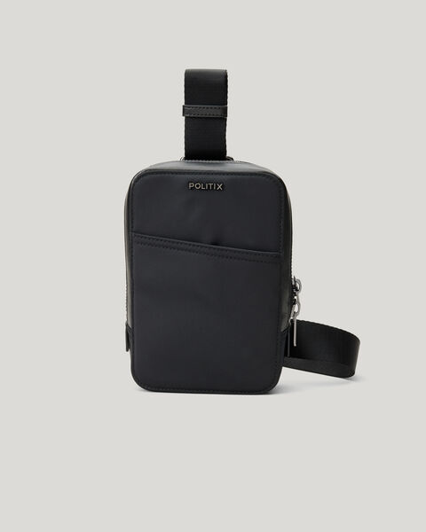 Nylon Cross Body Bag, Black, hi-res